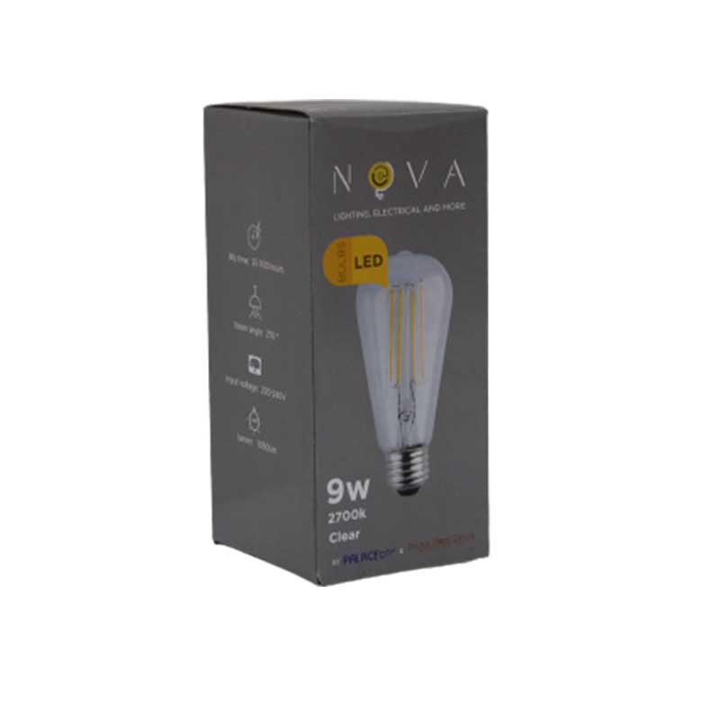 NOVA LED FILAMENT ST56  9W CLEAR