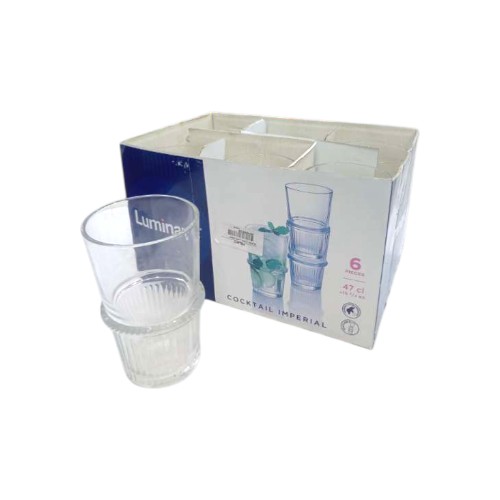 GLASS CUPS LUMINARC 6 PCS COCK.