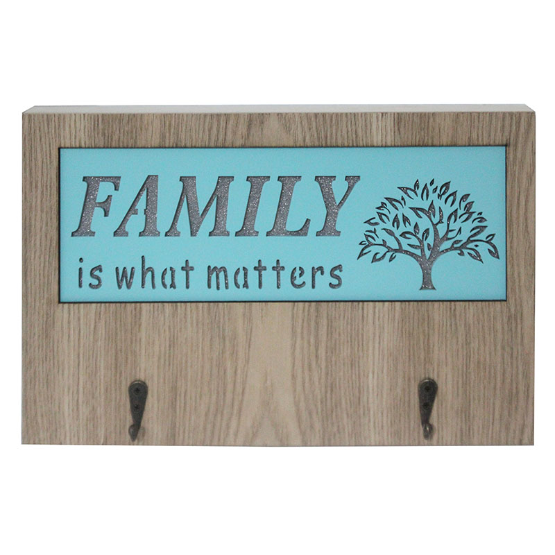 WOODEN FRAME FAMILY WHOOK 30X19.5CM