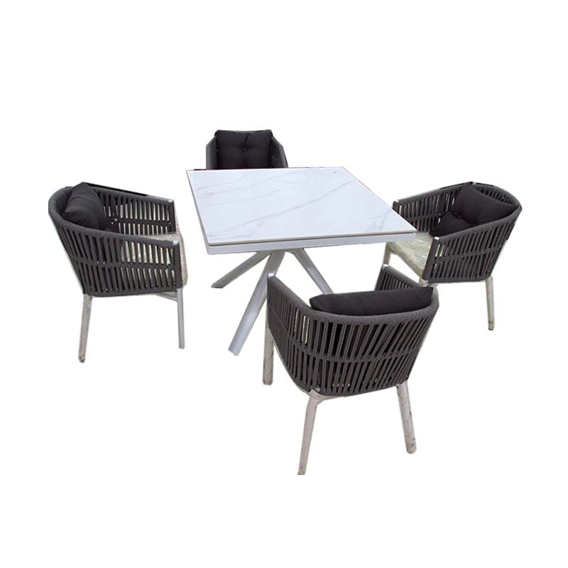 1TABLE 4CHAIRS SQUARE CREAM A+B+C 6195-SQUARE