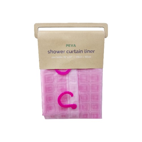 SHOWER CURTAIN 178X183CM W 12 HOOKS WS-133W 3D