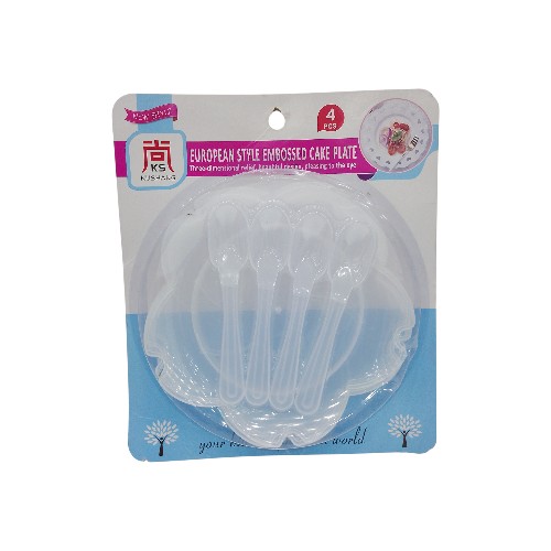 CAKE TRAY 4PCS SET TRANSPARENT A124-S605C