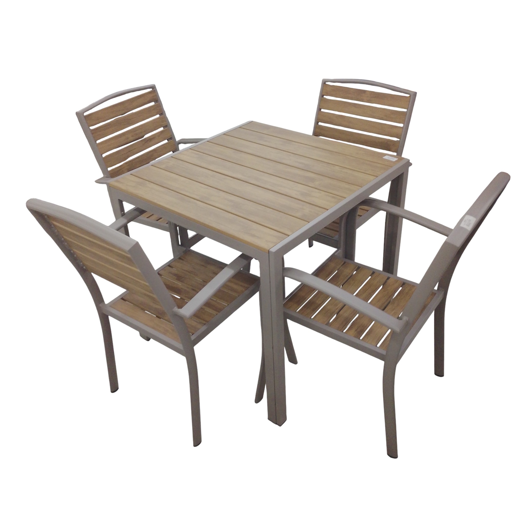 1TABLE 4CHAIRS 80X80CM CHAMPAGNE