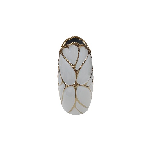 CERAMIC VASE WHITE-GOLD 1266