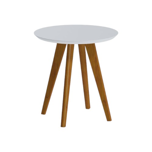 IMCAL CLASSIC SIDE TABLE ROUND SATIN WHITE