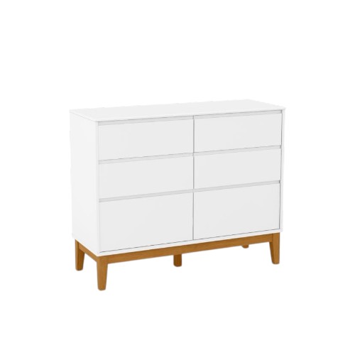 DRESSER 6 DRAWER A-B-C FREIJO-WHITE SOFT-ECO WOOD