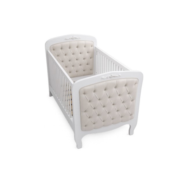 BABY BED A-B TUFTING HEADBOARD WHITE SOFT PROVENCE