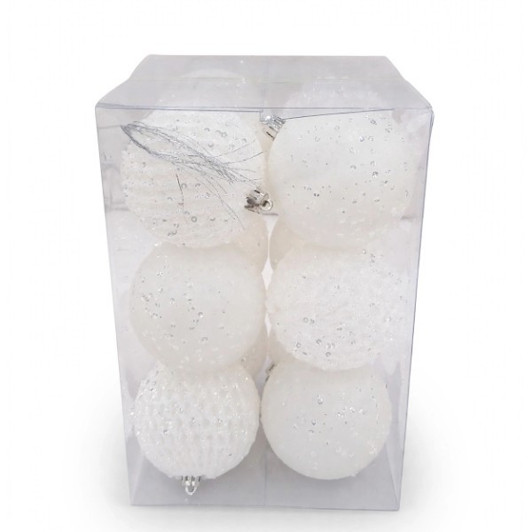 DECOR BALL 12PCS WHITE