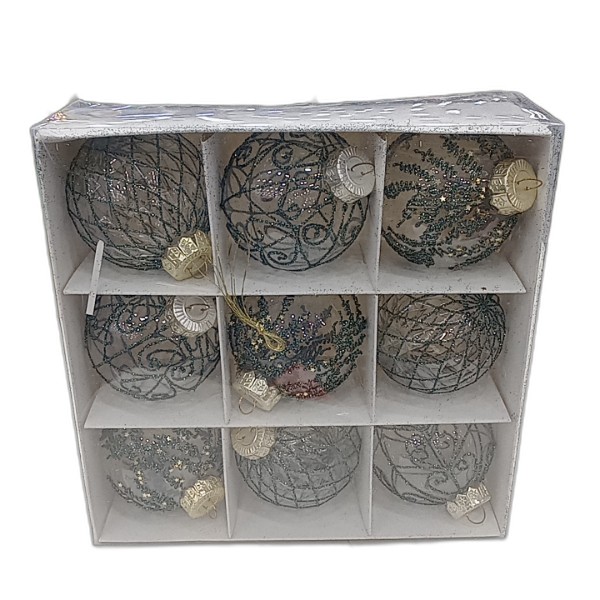 DECOR BALL HANGING 9PCS