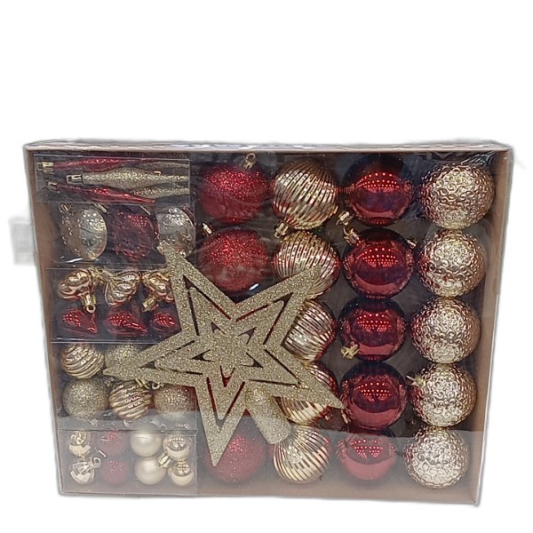 DECOR BALL HANGING 72PCS ASS