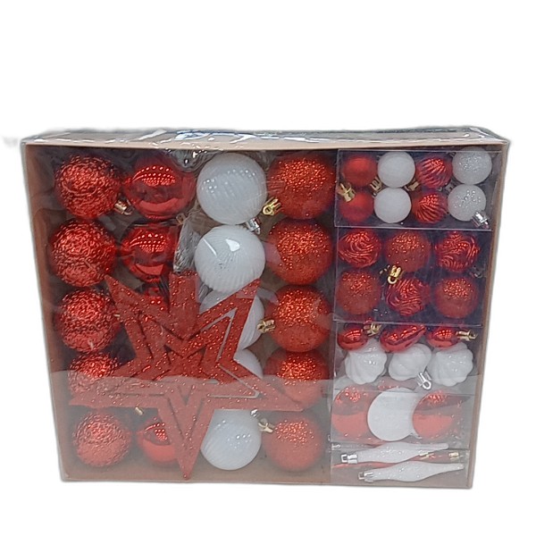 DECOR BALL HANGING 72PCS ASS