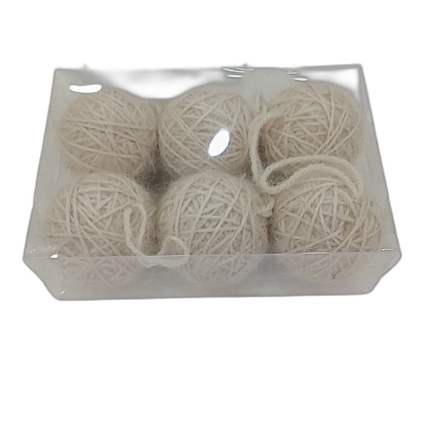 DECOR BALL 6PCS ROPE CHAMPAGNE