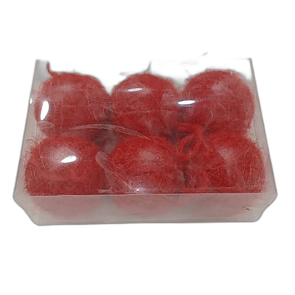 DECOR BALL 6PCS ROPE RED