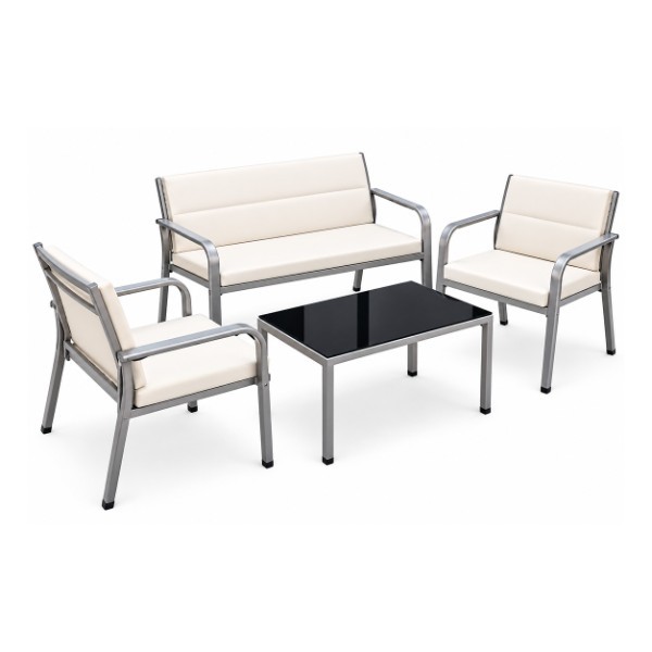 2SEATER 2CHAIRS W TABLE CHAMPAG