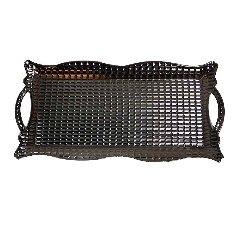 TRAY SERVING SILVER METAL 324G.