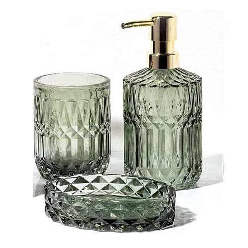 BATHROOM SET 3PCS GLASS OCT-TWX008