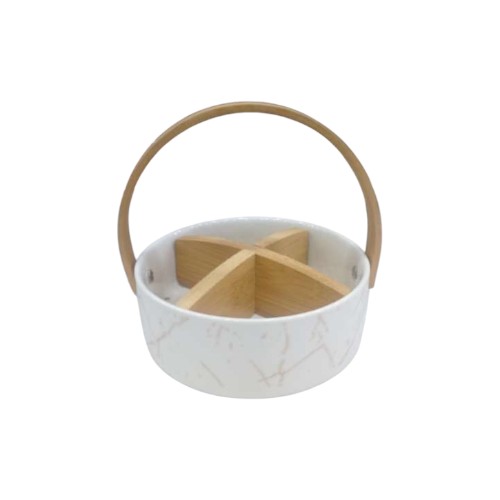 SERVING DISH JDC7950-2-H28 BAMBOO HANDLE .
