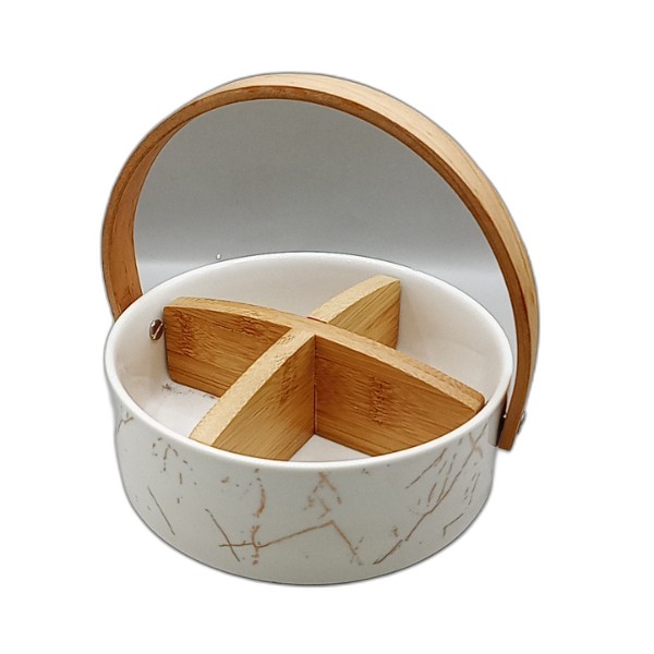 SERVING DISH JD7950-2-H28 BAMBOO HANDLE .