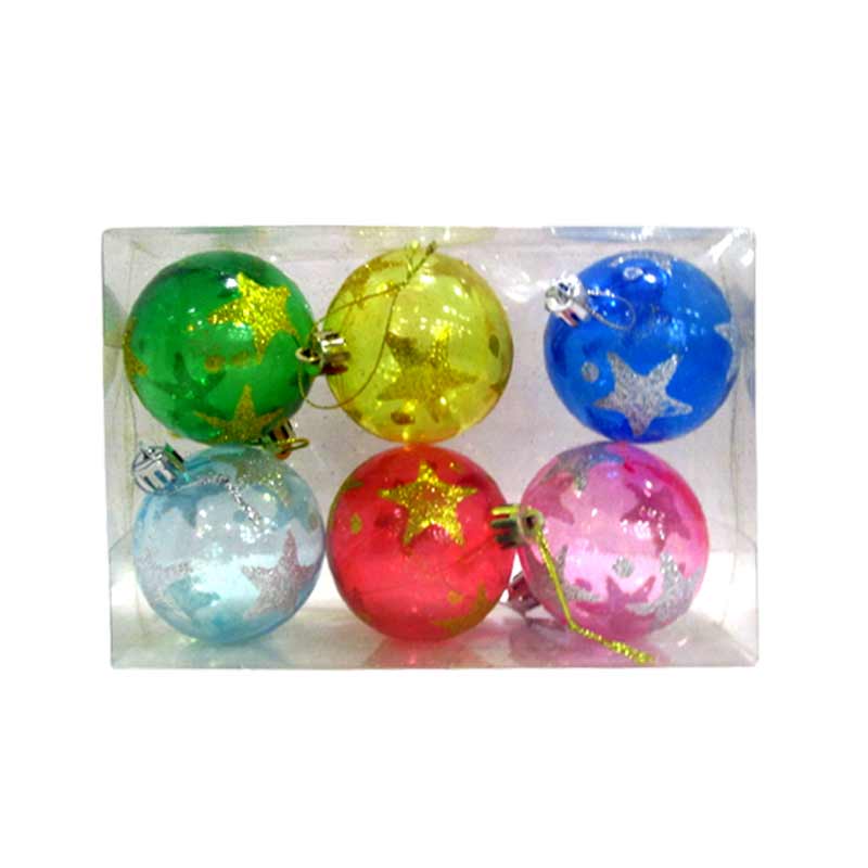 XMAS DECO 6PCS BALLS 6064