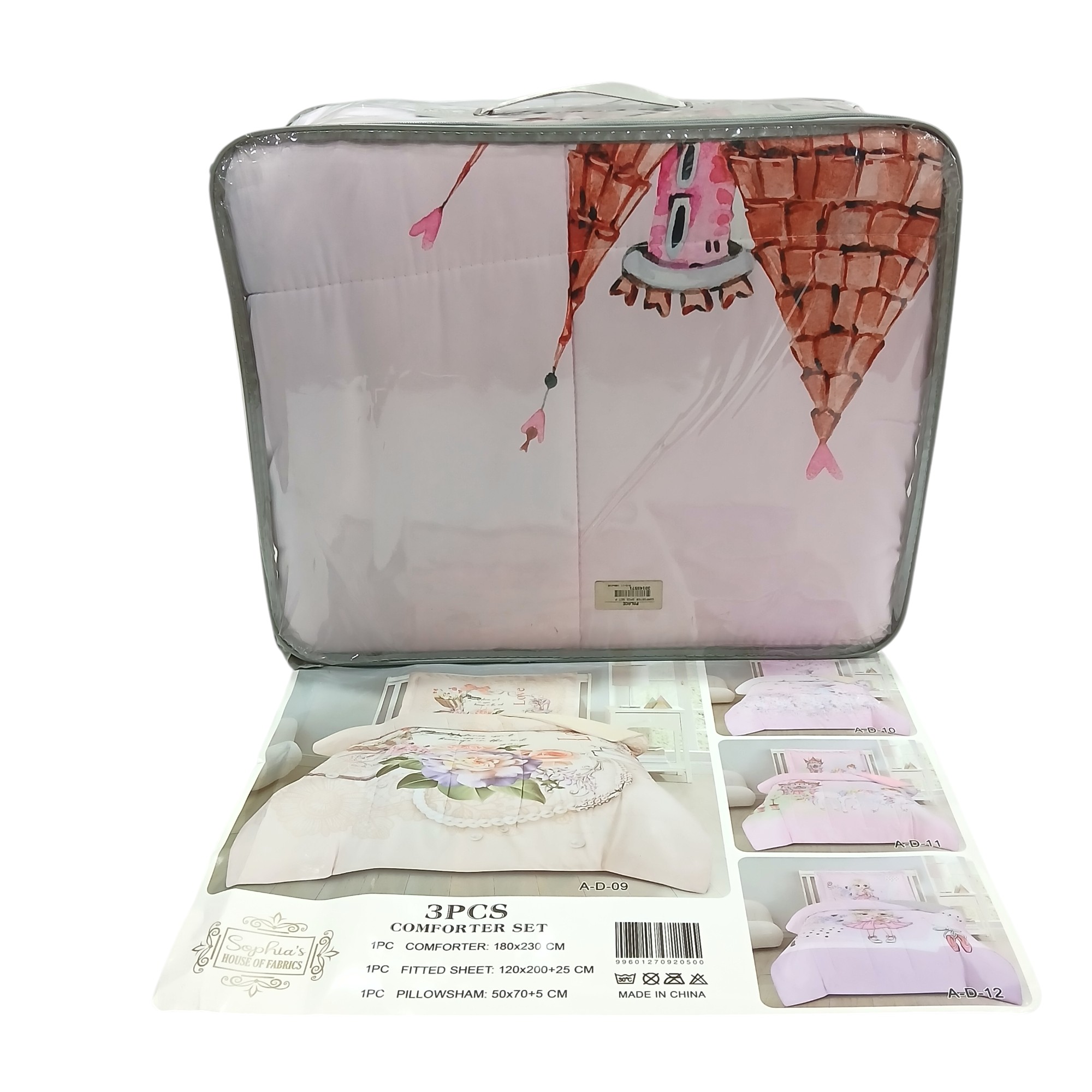 COMFORTER 3PCS SET PRINTED A-D-11 180X230