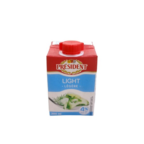 PRESIDENT LIGHT COOKING CREAM 4% 200ML
