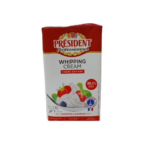 PRESIDENT UHT WHIPPING CREAM 35.1% 1L