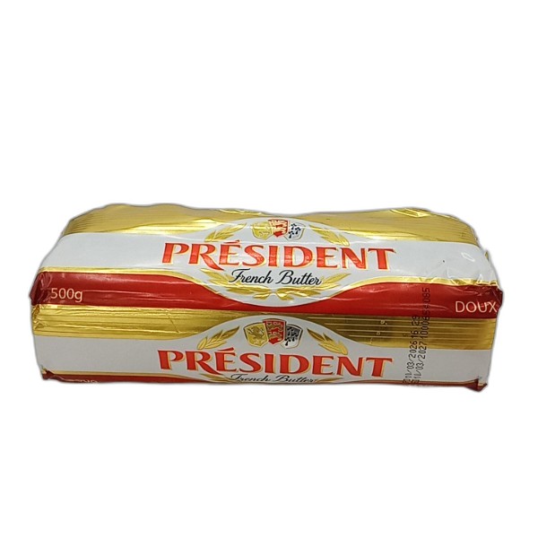PRESIDENT UNSALTED BUTTER ROLL 500G