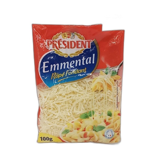 PRESIDENT SHREDDED EMMENTAL CHEESE 100G