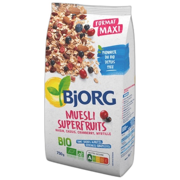 BJORG MUESLI CEREAL W FRUITS 750G (ORGANIC)