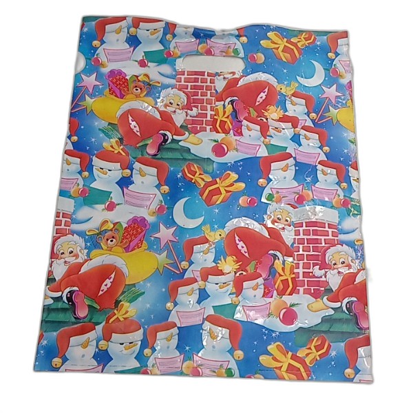 GIFT BAG X-MASS PRINT NYLON 44*35CM