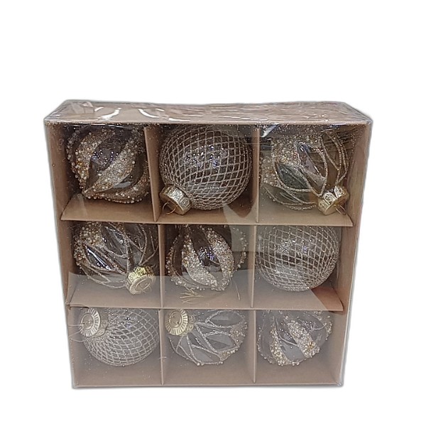 DECOR BALL 9PCS 8CM
