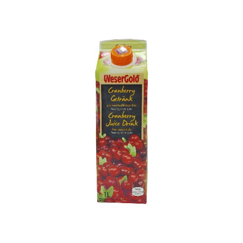 WESERGOLD CRANBERRY FRUIT DRINK 1L