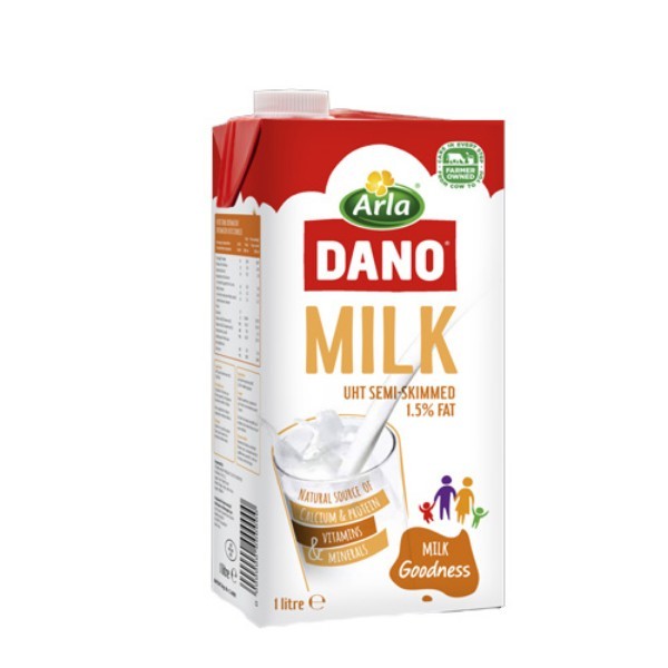 DANO SEMI SKIMMED UHT MILK 1L