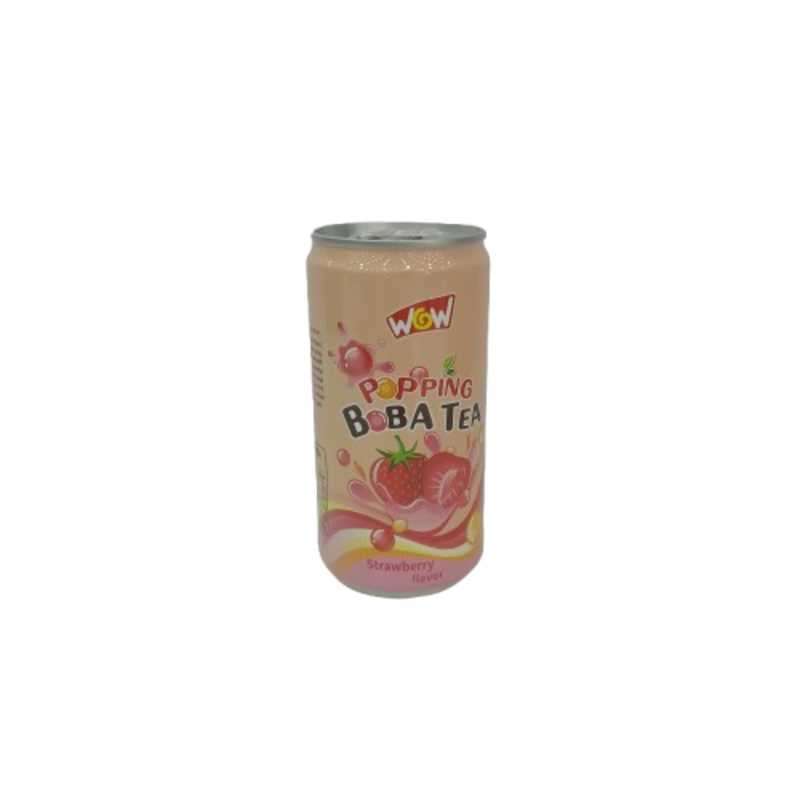 WOW STRAWBERRY POPPING BOBA TEA 235ML