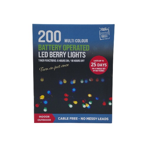 UBL LED TIMER BERRY LIGHTS 200 MULTI