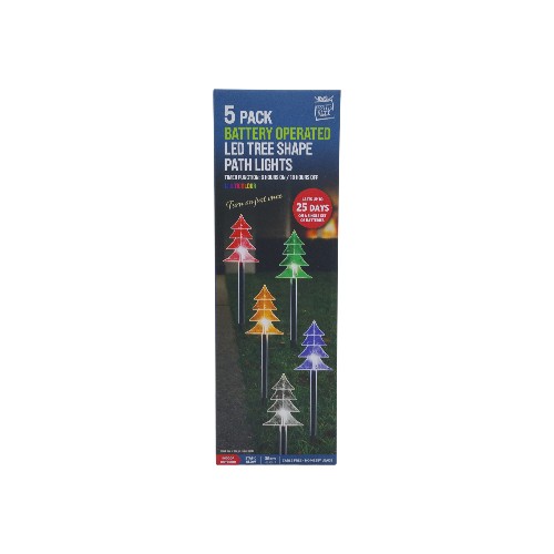 UBL TIMER LED TREE PATH LIGHTS 5PK ASST