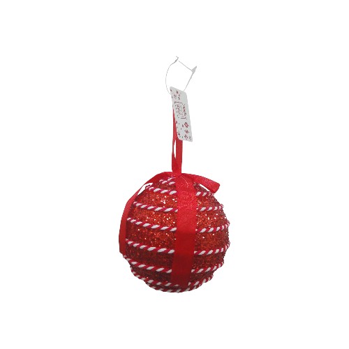 UBL CANDYCANE ROPE BAUBLE GLITTER 10CM ASST