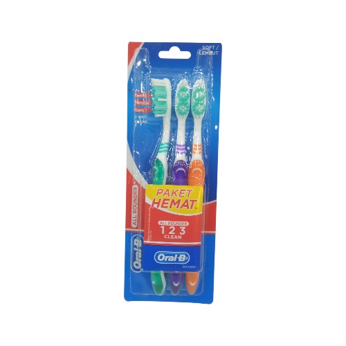 ORAL B TOOTH BRUSH CLEAN 123 SOFT 3PCS