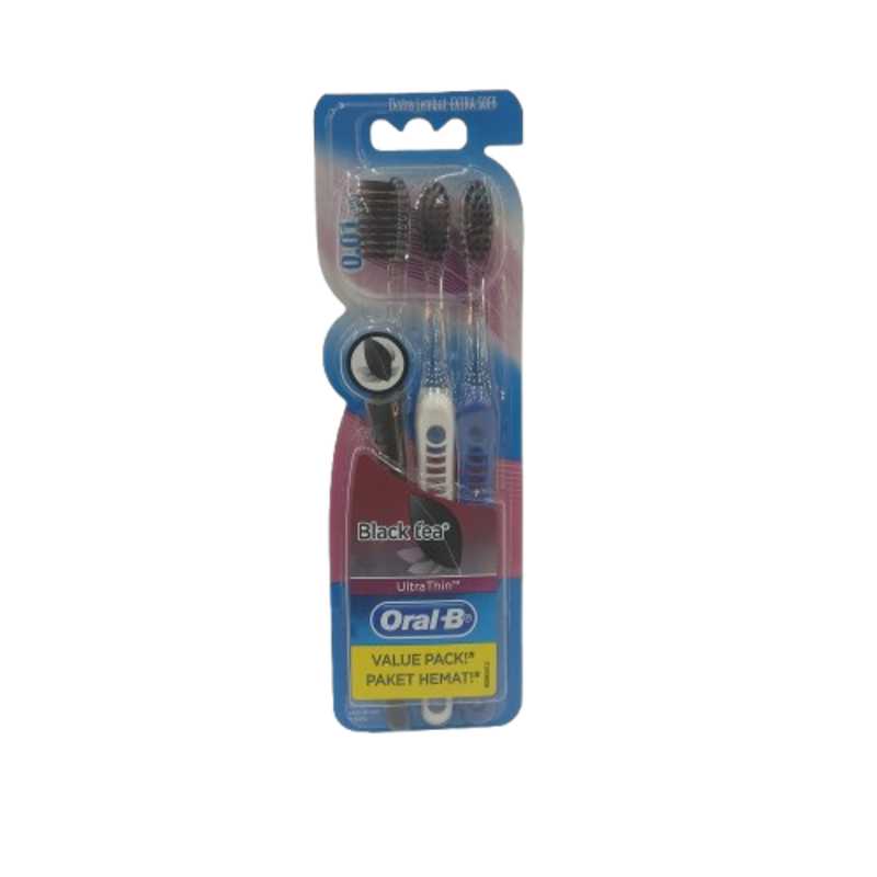 ORAL B TOOTH BRUSH EXTRA SOFT BLACK TEA 3PCS