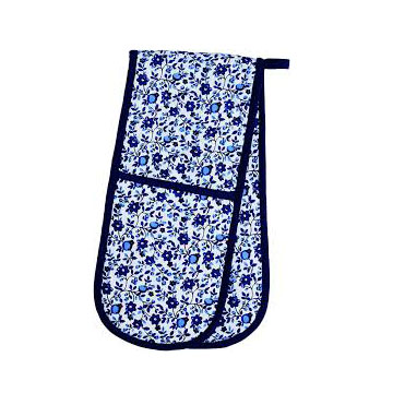 OVEN GLOVE DOUBLE BLUE DESIGN KITCHEN CRAFT