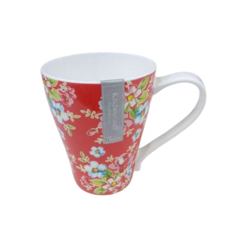 CERAMIC MUG RED FLORAL  390ML KITCHEN CRAFT