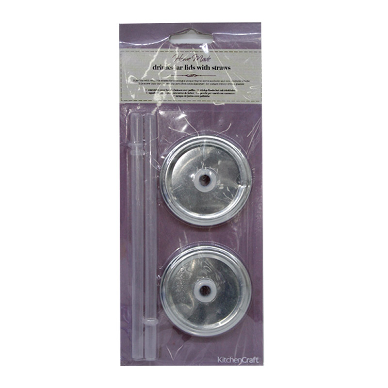 JAR LID COVER WITH STRAW 2PCS .