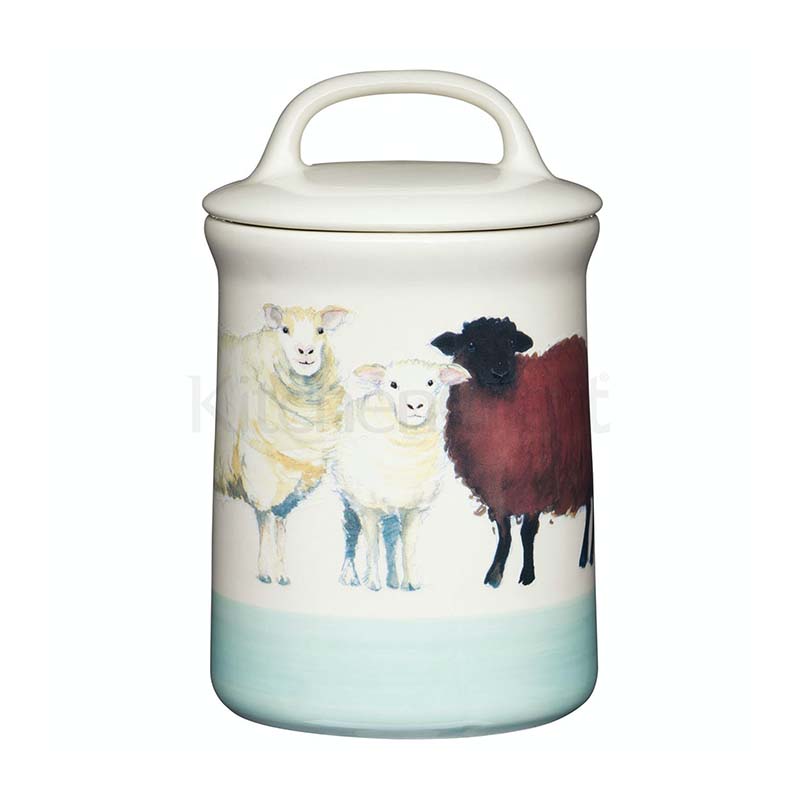APPLE FARM COFFEE CANISTER STONEWARE