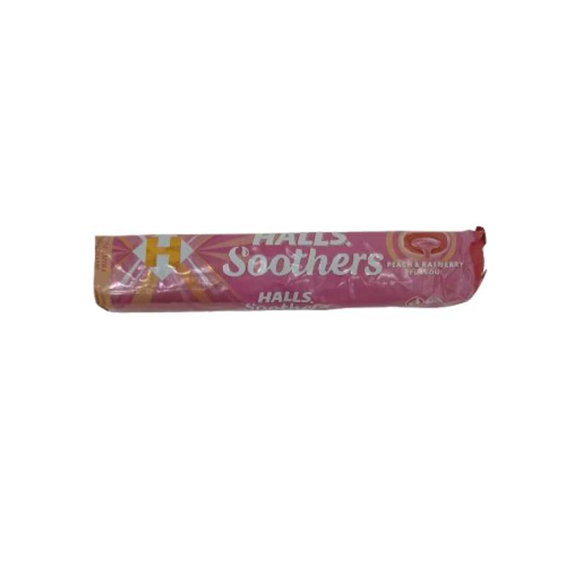 HALLS SOOTHERS PEACH  RASPBERRY SWEETS 45G