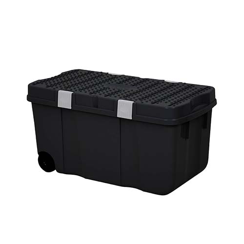 WHAM TOUGH CART BOX W LID 100L BLACK.