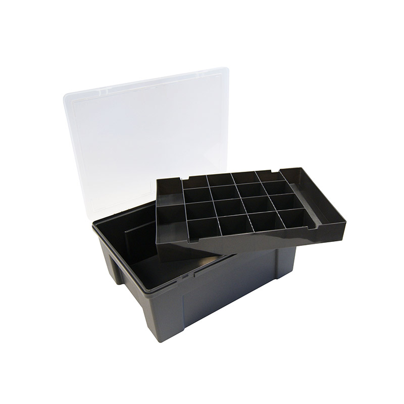 ORGANISER BOX 38CM 19 DIVISION CLEAR WHAM