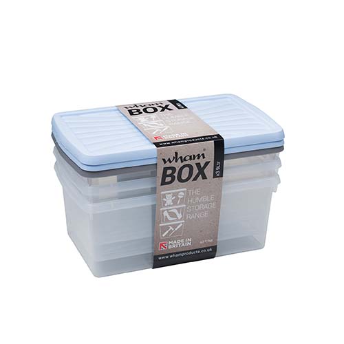 WHAM STORAGE BOX W LID 3PCS X 9L CLEAR.