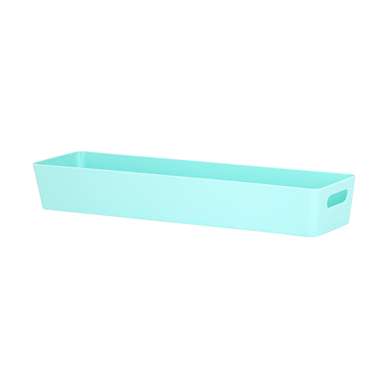 BASKET RECT 40X10CM PLASTIC BLUE WHAM