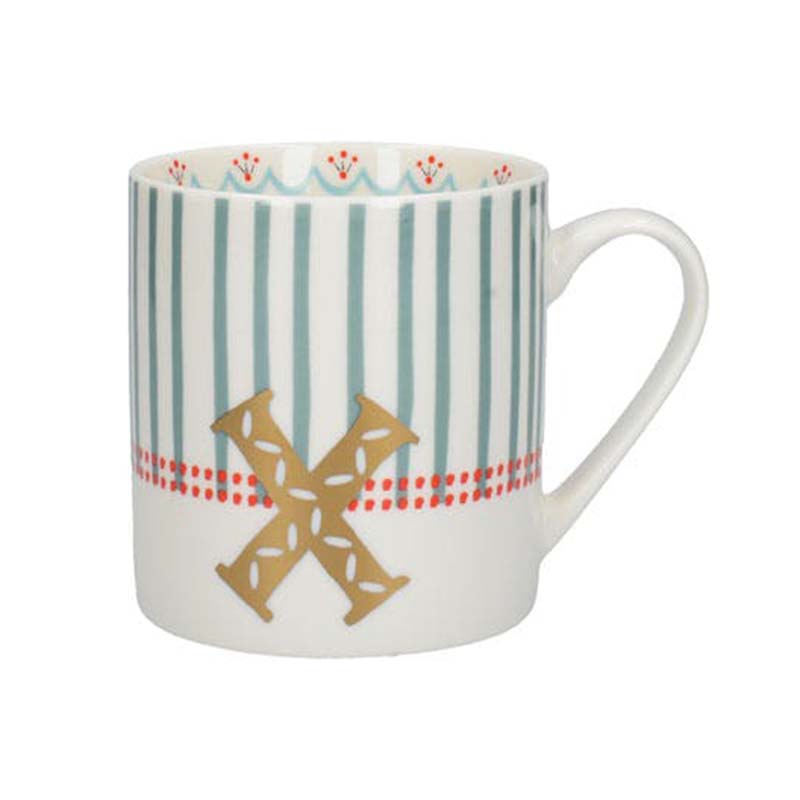 MUG CERAMIC ALPHABET X 8CM ROUND
