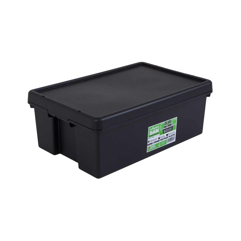 WHAM HEAVY DUTY BOX W LID 36L BLACK
